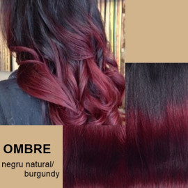 Clip-on deluxe  OMBRE Negru Natural / Burgundy